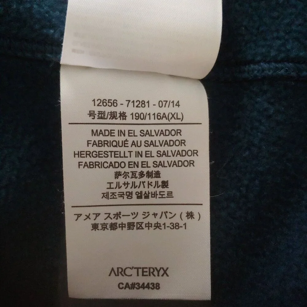 Arc'teryx Mens Teal Full Zip Teal Fleece Pullover Jacket Outdoors Athleisure XL - Picture 11 of 12
